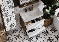 Акватон Тумба под раковину Сканди 70 дуб рустикальный, белая – фотография-5